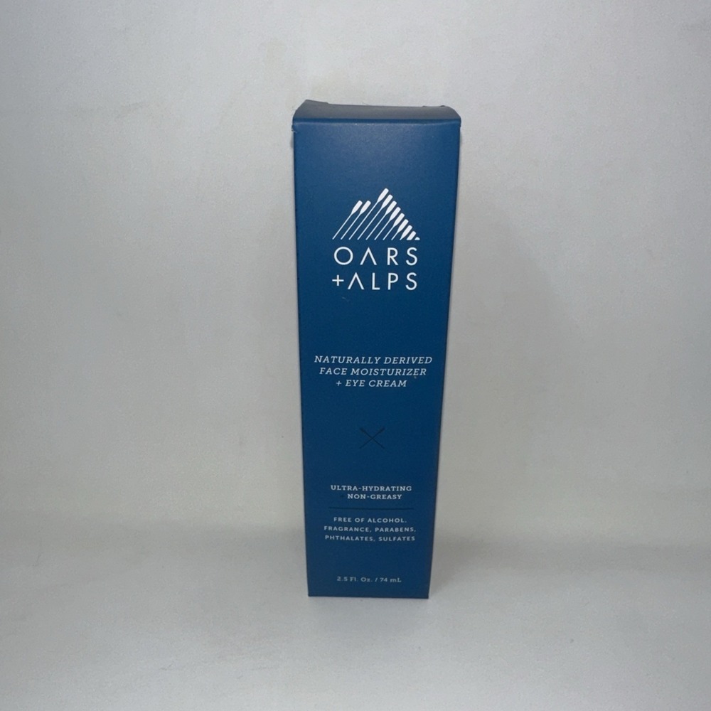 Oars + Alps Naturally Derived Face Moisturizer + Eye Cream 2.5oz Brand New